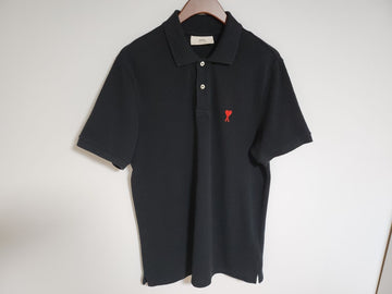 AMI Klein Herzstickerei Kurzarm Poloshirt BFHJ207 A0704 154620864