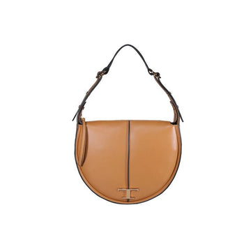 Tods 25FW Gold Timeless Logo Medium Hobo Bag Brown 5OU 175S 150341519