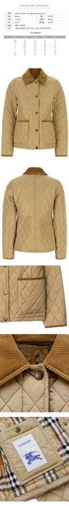 Burberry 25FW DORSET Diamond Quilted Jacket Beige 8107511 150263215 [P]