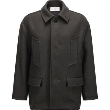 AMI ウールオーバーサイズハイカラピーコート 149666170