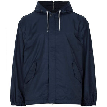 NANAMICA Navy Nylon Twill Hooded Zip-Up Jacket 154422455 [P]