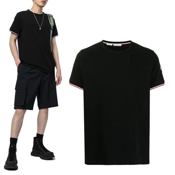 Moncler Short Sleeve T-shirt with Three Stripes Lining 8C71600 87296 154659043