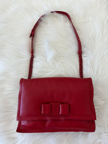 SALVATORE FERRAGAMO Viva Bow Mini Schultertasche Rot 26x18 154660783