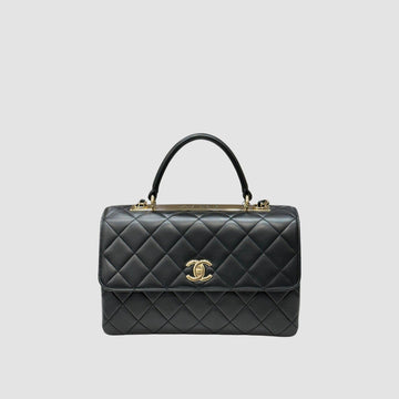 CHANEL トレンディ CC トップハンドル ミディアム ブラック ショルダーバッグ A69923 27番台 154661164
