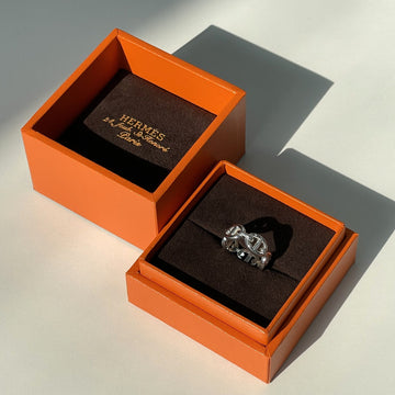 Hermes Chaine d'Ancre Sandal Ring Silver H109507B 154661187