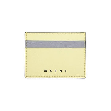 Marni Bi-Color Leather Card Holder Yellow 60383562