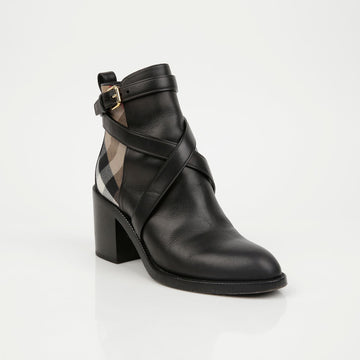BURBERRY ヴィンテージチェックアンクルブーツ 36.5 154427560