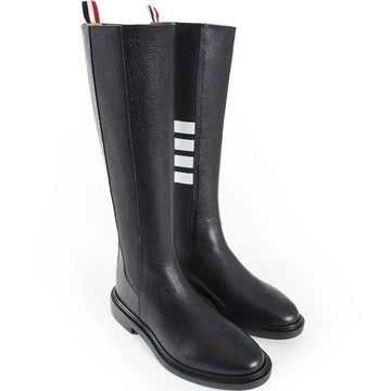 THOM BROWNE サイド カット ペブル グレイン ニーハイ チェルシーブーツ ブラック FFB138A 06257 001 153211708