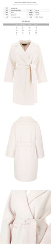 MAXMARA ROVO ベルト付きウールコート ピンクアイボリー 50160329 064 151008596 [P]