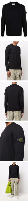 STONE ISLAND Stein 22SS Wappen Rundstrickpullover Schwarz 7615502B0 V0029 29087701 [P]