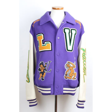 Louis Vuitton Multicolor Patch Mixed Leather Varsity Jacket 52 154683070
