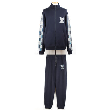 LOUIS VUITTON Woll-Ende Leder Set Diktion Navy 154684090