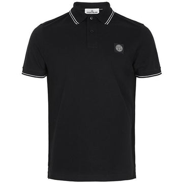 Stone Island Black Logo Polo T-Shirt 154211747