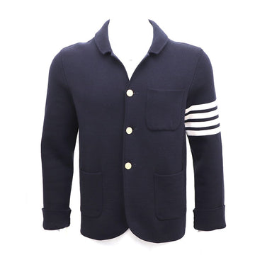 Thom Browne Wool 4-Bar Sports Coat Navy Knit Jacket MKJ024D 154684646
