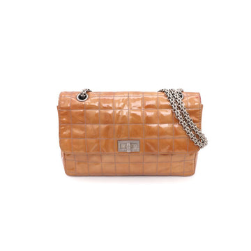 CHANEL 2.55 Patent Chocolate Bar Chain Shoulder Bag 29513607 154739412