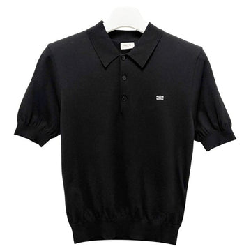Celine Trionf Fine Cotton Polo Short Sleeve T-Shirt Black (2ADDT367Y 38NO) 154740742