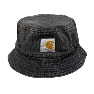 CARHARTT ADEN ロゴ バケットハット ブラック グラインド ウォッシュド (I036334 89B715) 154740818