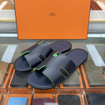 HERMES イゼミール サンダル スリッパ ネイビー/グリーン 42.5 154744572