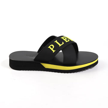 PHILIPP PLEIN ロゴナッパレザー スライドサンダル ライム MSA0118 PLE008N 0209 154744585