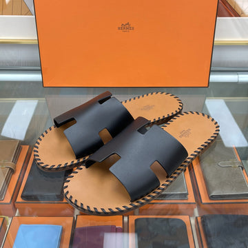 HERMES イズミール サンダル スリッパ ブラック ステッチ 221797 154746050
