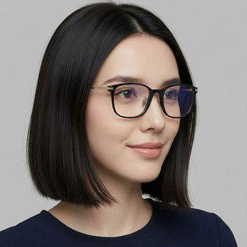 Tom Ford TF5715DB Blue Light Blocking Glasses Asian Fit Rectangle Frame 123197299