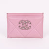 CHANEL Pink Card Holder with Silver Logo 154770608 [P]