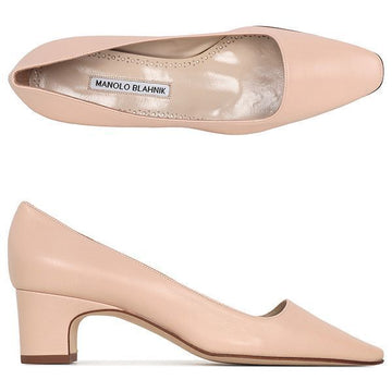 MANOLO BLAHNIK クリーム SILIERASOPLA 50 ポンプス 124 2673 0001 DCRM 78262423