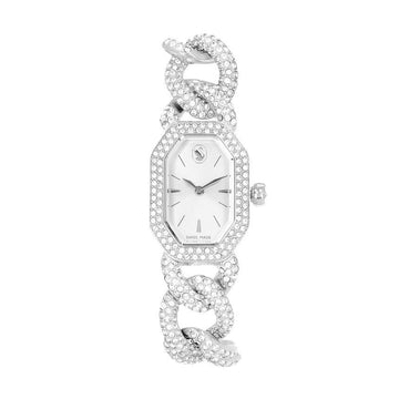 Swarovski Women's Metal Watch with Crystal Chain 151330647