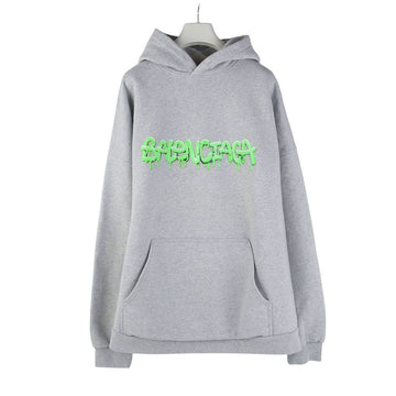 Balenciaga Green Slime Logo Wide Fit Hoodie Gray 2 Sizes 36960 154771479