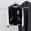 Celine C Logo Teddy Varsity Jacket Black 154774115 [P]