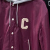 Celine Teddy Hood Back Logo Bomber Varsity Jacket Burgundy 154774352 [P]