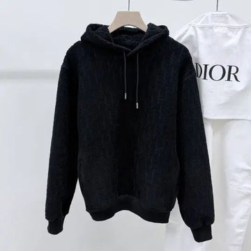 DIOR Oblique Baumwoll-Terry-Hoodie Schwarz 154774469