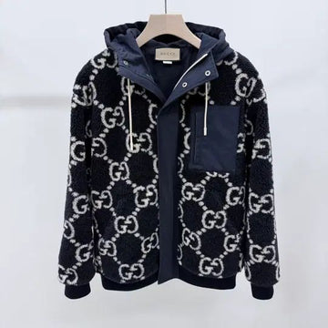 GUCCI GG Plüsch Stoff Jacquard Kapuzen Fleecejacke 154780188
