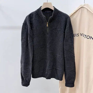 LOUIS VUITTON Monogram Wolle Halbkragen Pullover mit Reißverschluss 24FW 154780226
