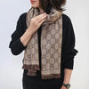 GUCCI GG Logo Jacquard Strickschal Brown 154780321 [P]