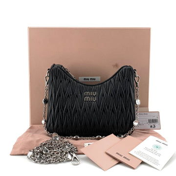 Miu Miu Nappa Chain Crystal Shoulder Bag Crossbody Hobo Bag 5bh211 154826930
