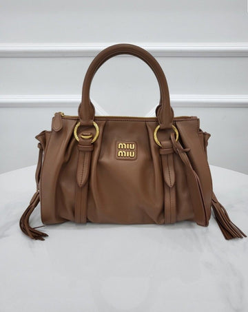 Miu Miu Juana Napa Leather Two-Way Tote Bag 5BB166 154850010