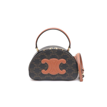 CELINE トリオペ キャンバス タン ハーフムーン ケース トートバッグ兼クロスバッグ 29051949 154853068