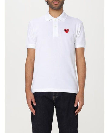 COMME DES GARCONS Roter Herz-Wappen Kurzarm Poloshirt AX T006 051 5 151055354