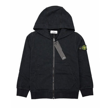 Stone Island Kids Logo Sweat Hoodie Zipper 801660740 V0029 154861011