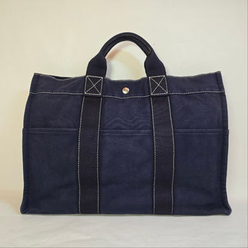 Hermes Tote Bag Furuto MM Canvas Navy 26221 154876792
