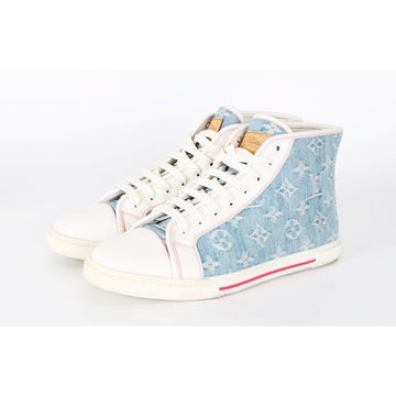 Louis Vuitton Denim Monogram High-Top Sneakers 36.5 154885958