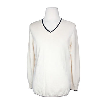 Brooks Brothers V-Neck Ivory Knit Men's Top 95 154895226