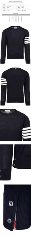 Thom Browne Diagonal Classic Crewneck Pullover Knit Navy MKA002A Y1014 415 150342204 [P]