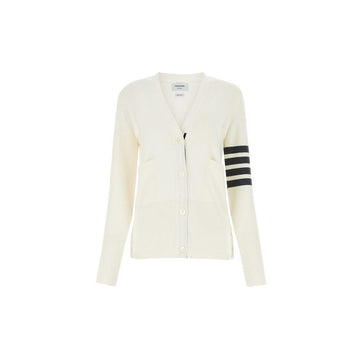 Thom Browne Milan Classic V-Neck Wool Cardigan White FKC207A 00014 100 150342188