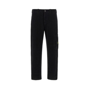 STONE ISLAND Stone 25FW Wappen Patch Pocket Corduroy Hose Schwarz 3100039 S0212 V0029 150263136