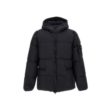 STONE ISLAND Stein Wappen Crinkle-Lap Hooded-Paddingjacke Schwarz 771540223 V0029 150263110