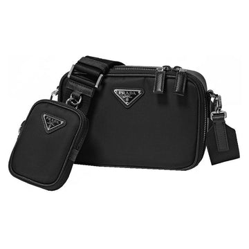 PRADA Triangular Logo Tessuto Crossbody Bag Schwarz 2VH070 2DMH F0002 144940292