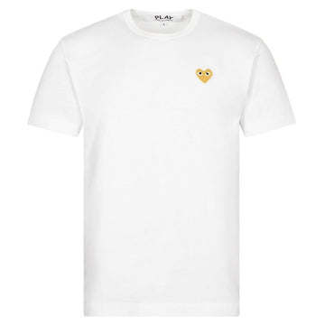 Comme Des Garcons Gold Heart Patch T-Shirt White 139000056