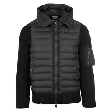 MONCLER Logo-Patch Mischgewebe Steppjacke Schwarz 9B508 00 A9340 999 144632204